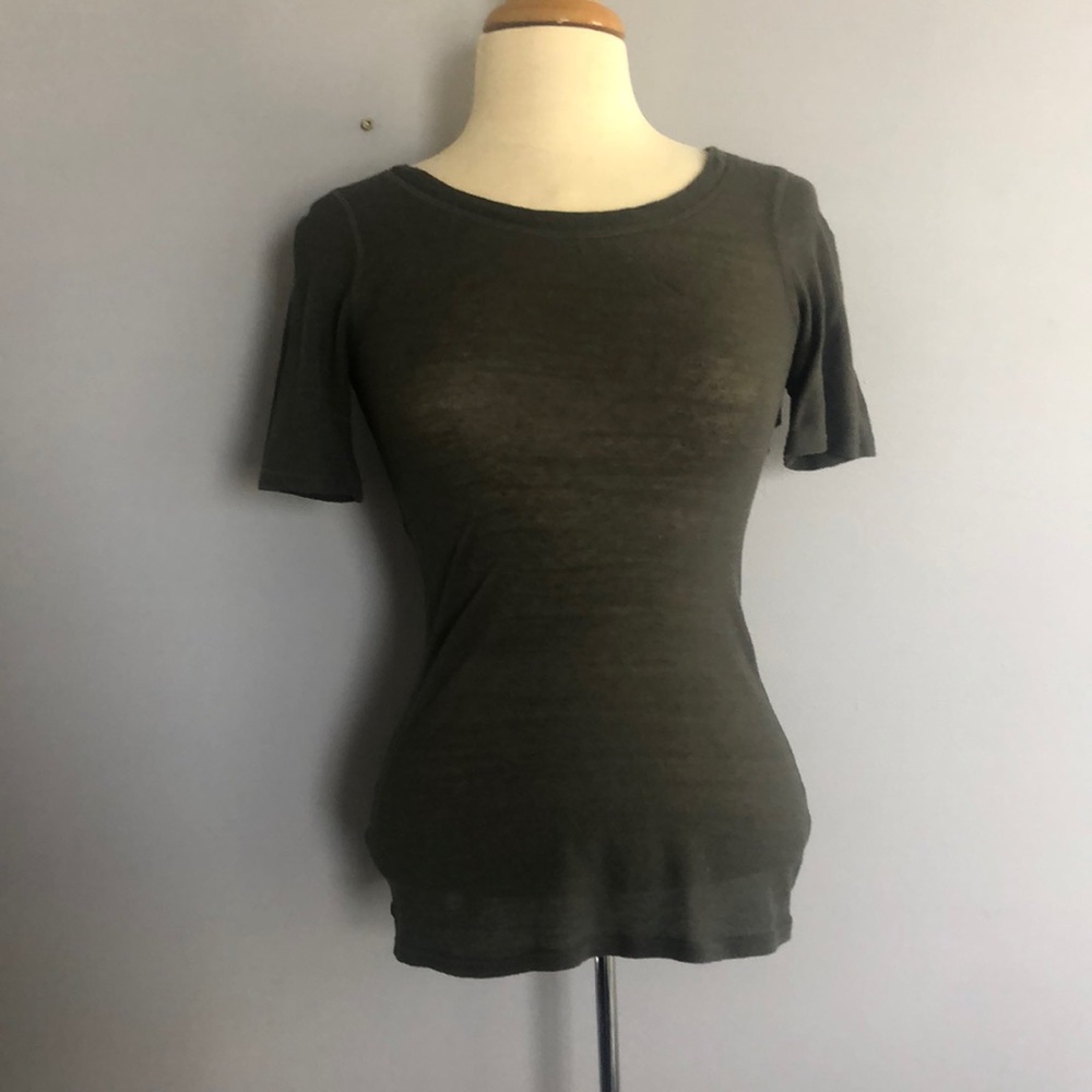 Cabi Army Green Fitted T-shirt.